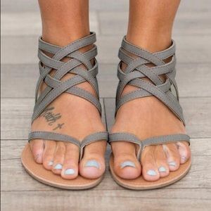 NWOT Gray Gladiator Style Sandals